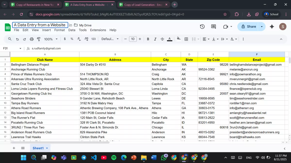 fast and accurate data entry and web research