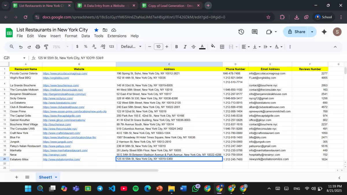 fast and accurate data entry and web research